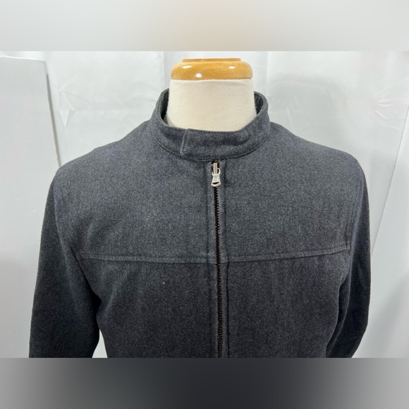 Perry Ellis Men Wool Blend Coat Jacket Lined Small S Black Charcoal Full Zipper - Picture 5 of 16